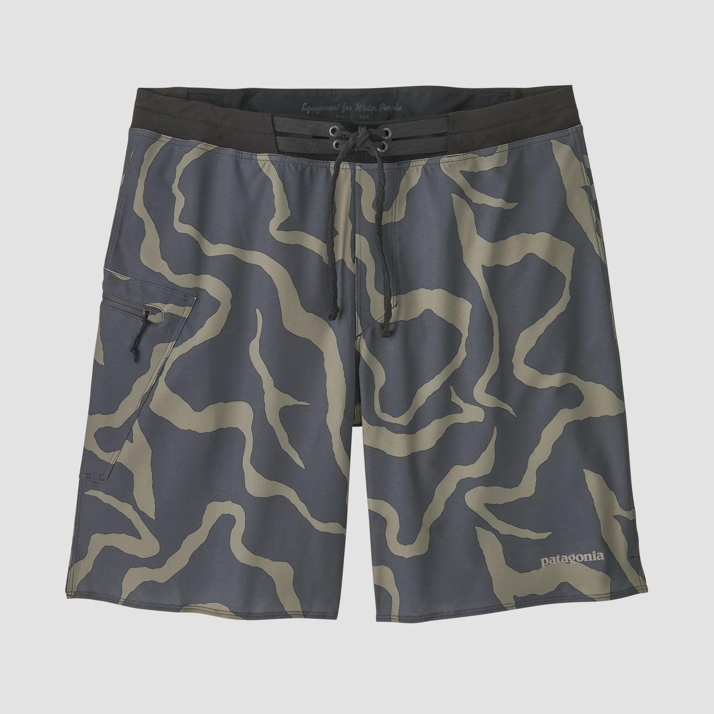 M's Hydrolock Stitched 18" Boardshorts - Tiger Tracks Camo: Forge Grey