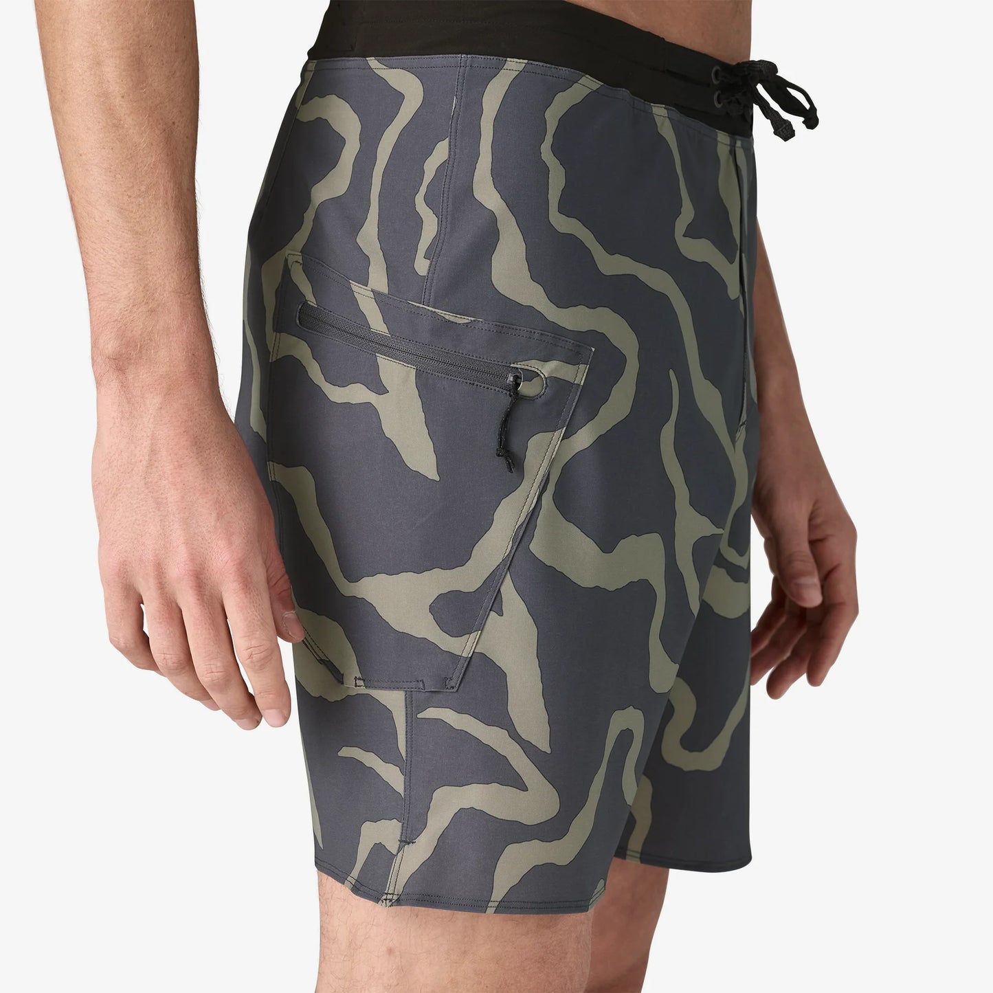 M's Hydrolock Stitched 18" Boardshorts - Tiger Tracks Camo: Forge Grey