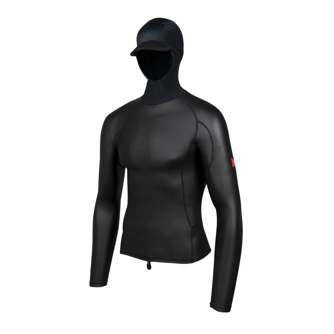 WINDSHIELD LONG SLEEVES HOODED RASHGUARD - BLACK