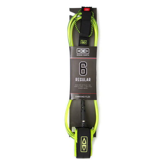 DIAMOND FLEX REGULAR 6FT LEASH  - LIME