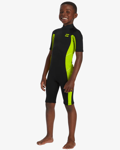 Toddler 202 Foil Back Zip Springsuit - Fluro Lime